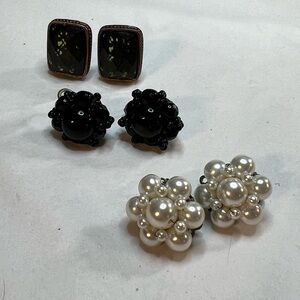 3 Pairs of Vintage clip Earrings